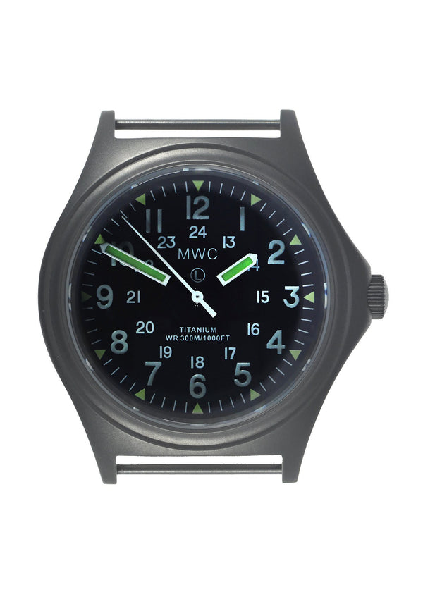 MWC Titanium General Service Watch, 300m Water Resistant, 10 Year Battery Life, Luminova, Sapphire Crystal and 12/24 Dial Format (Non Date Version) - Save 50% Ex Display Watch from a Trade Show - LOCATION EU