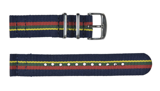 2 Piece 22mm Royal Marines NATO Military Watch Strap in Ballistic Nylon with Stainless Steel Fasteners