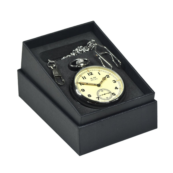 Selza WW2 Pattern German Navy (Kriegsmarine) 17 Jewel Hand Wound Military Pocket Watch - Crown Needs Resetting but Runs Fine