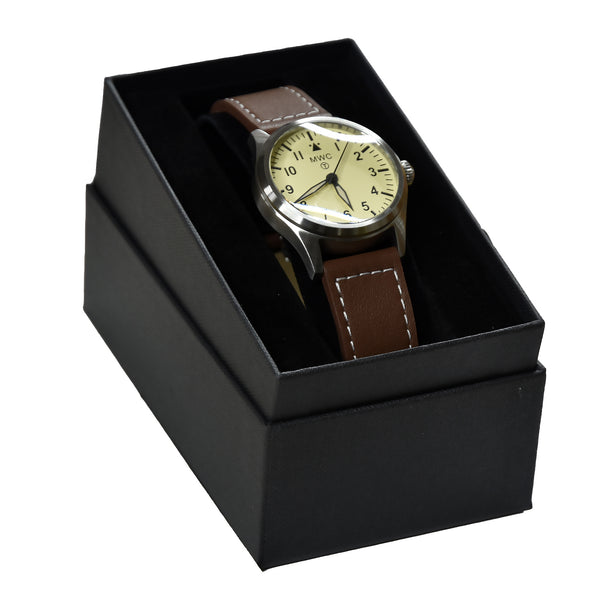 MWC Classic 40mm Stainless Steel Aviator Watch with Hybrid Movement and 100m Water Resistance