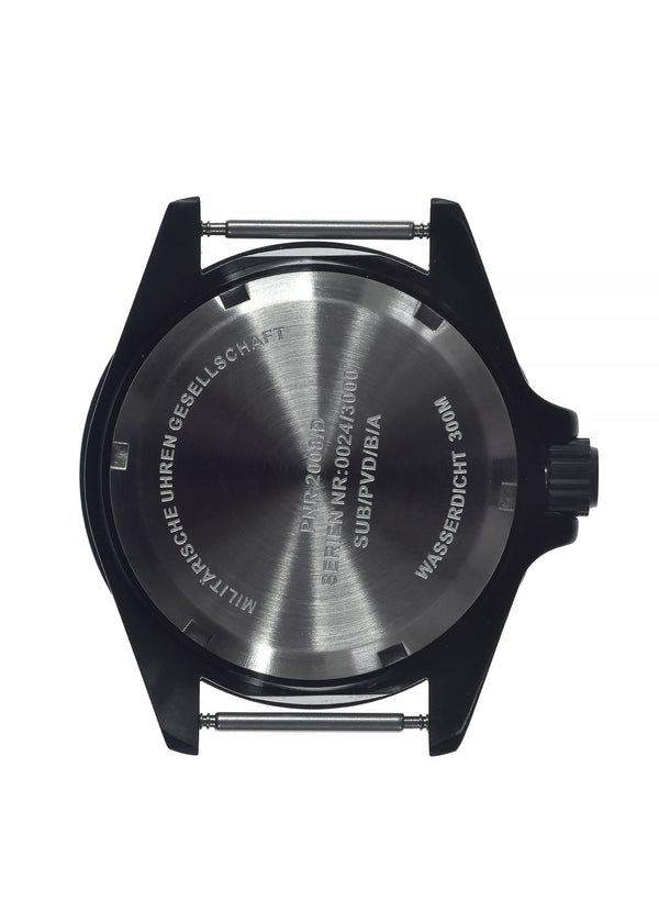MWC 24 Jewel 300m Automatic Military Divers Watch in Black PVD Steel with Ceramic Bezel and Sapphire Crystal