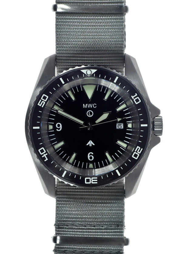 MWC Military Divers Watch in Stainless Steel Case with Sapphire Crystal, Ceramic Bezel and Solid Fixed Strap Bars (Quartz) Ex Display Watch from FEINDEF (La feria de Defensa y Seguridad de España) in Spain
