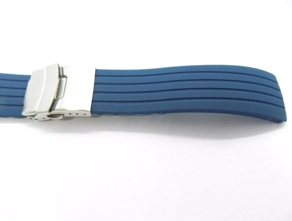 20mm Heavy Duty Blue Silicone Deployment Strap