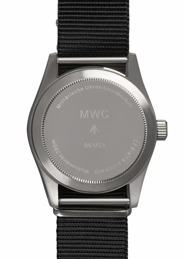 MWC Classic 1950s/1960s Pattern 25 Jewel Automatic Military Watch with Retro Luminous Paint, Sapphire Crystal and 2 x NATO Straps