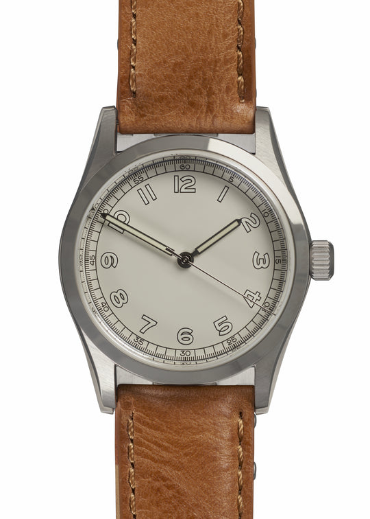 Elvia 1950s Pattern 25 Jewel Automatic Watch with Retro Luminous Paint, Sapphire Crystal and Calf Leather Strap