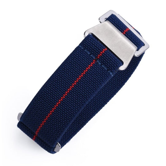 20mm Elasticated French Navy and Special Forces Strap in Navy with a Red Stripe