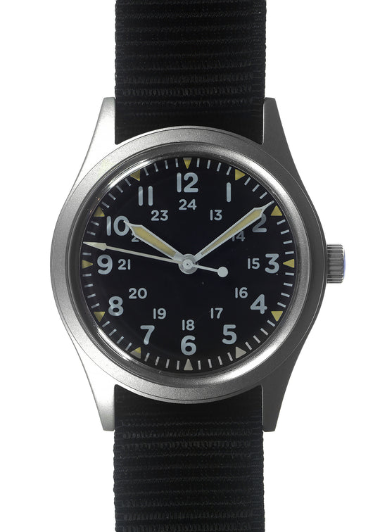 GG-W-113 U.S 1960s Pattern Handwound Military Watch with Plexiglass Crystal and Mechanical Movement