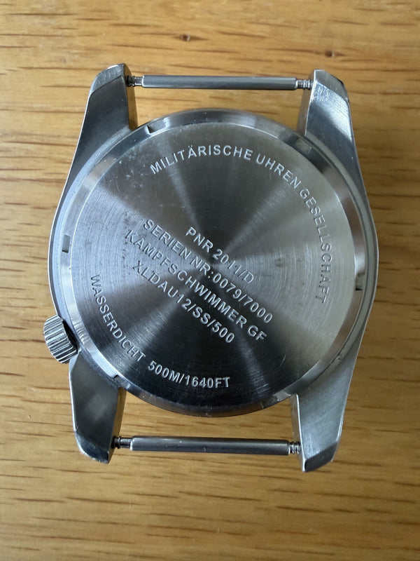 MWC 500m (1640ft) Water Resistant Stainless Steel Automatic Divers Watch With Sapphire Crystal, Ceramic Bezel and Helium Valve - Needs Attention to the crown