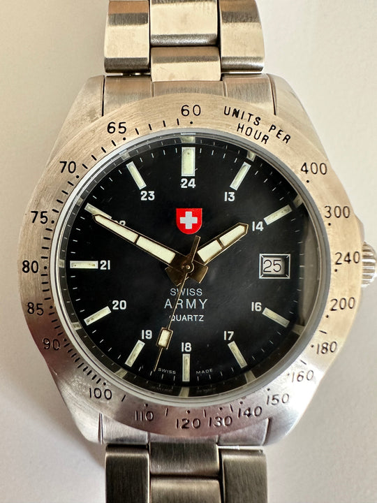 Swiss Army Watch Looks New with Plastic on Caseback and Crystal 20+ Years Old (Needs New Battery and a Check Over)
