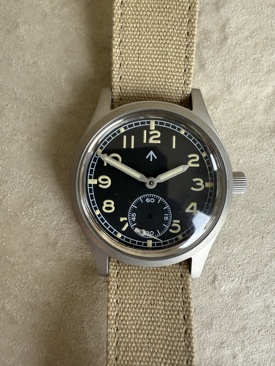 MWC 1940s/1950s "Dirty Dozen" Pattern General Service Watch with Retro Lume and 21 Jewel Automatic Movement - Brand New Ex Display Watch Second Hand Needs Resetting