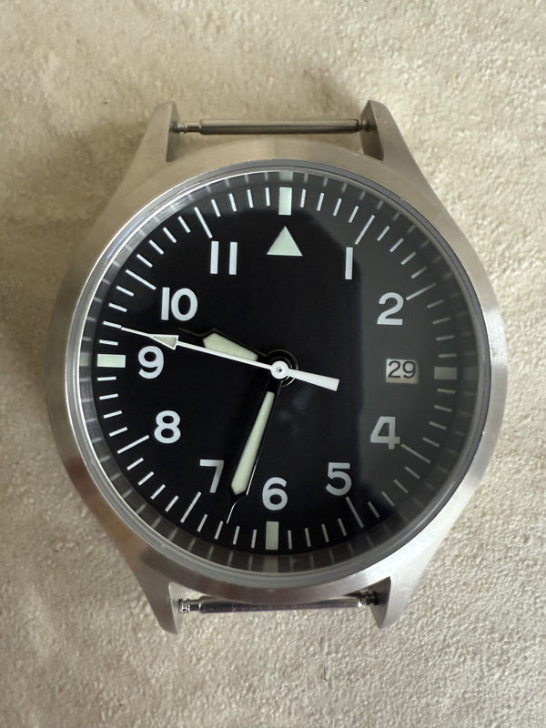 MWC Mk III Stainless Steel 1950's Pattern 100m Water Resistant Automatic Military Watch with Sapphire Crystal (12 Hour Dial Variant) - Needs a Replacement Crown