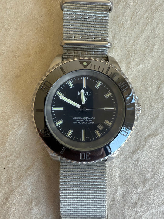 2013 MWC 21 Jewel 300m Automatic Military Divers Watch on NATO Strap (Tritium GTLS and Ceramic Bezel) - Running