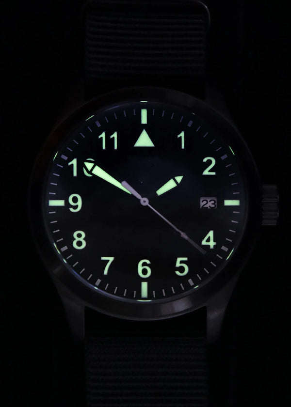 MWC Mk III Stainless Steel 1950's Pattern 100m Water Resistant Automatic Military Watch with Sapphire Crystal (Unbranded Variant)