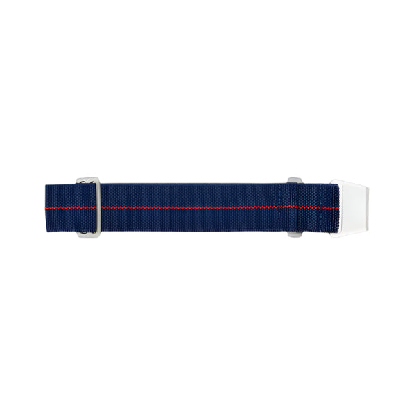 20mm Elasticated French Navy and Special Forces Strap in Navy with a Red Stripe