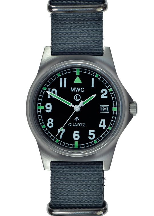 MWC G10 LM Stainless Steel Military Watch on a Black NATO Strap (Contract model with Broad Arrow/Pheon) Reduced Price