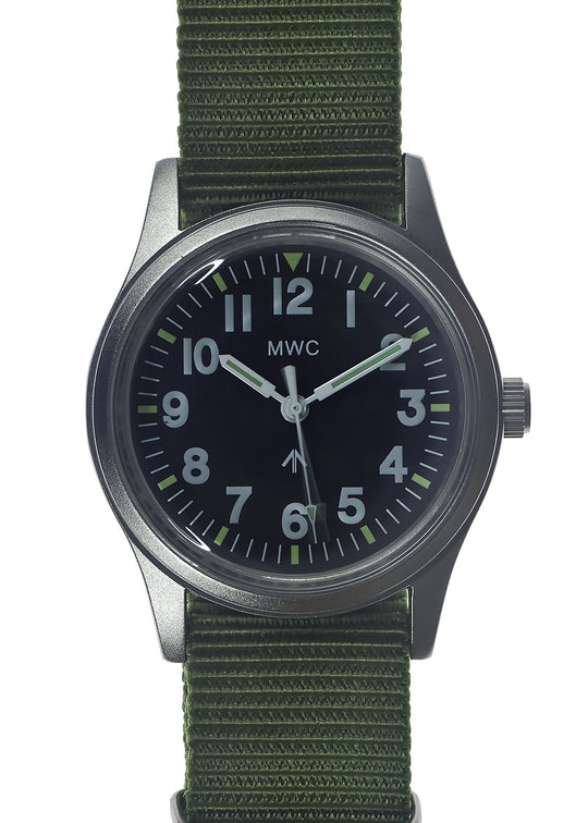 MWC Classic 1960s/70s European Pattern Military Watch on an Olive Military Webbing Strap - Ex Display Watch