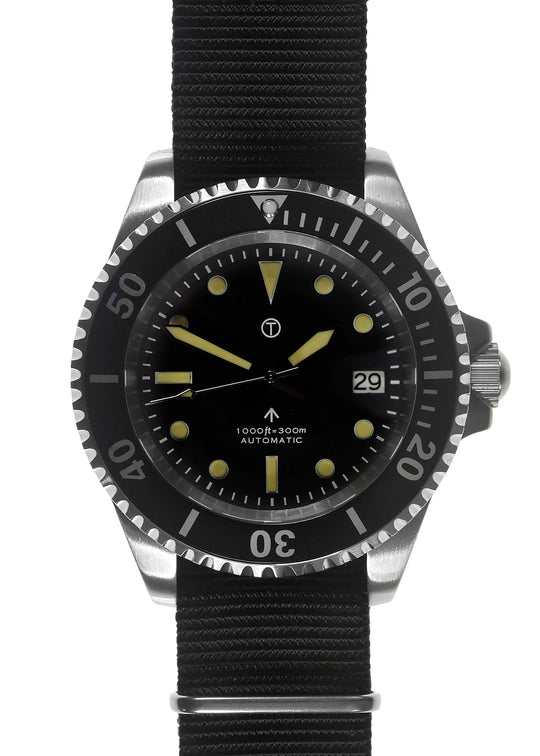 Military Industries 1982 Pattern 300m Water Resistant Military Divers Watch With Date Window (Automatic) - Needs Crown Resetting