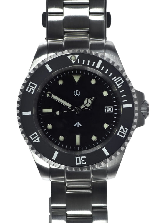 MWC 21 Jewel 300m Water Resistant Automatic Military Divers watch on Steel Bracelet with Sapphire Crystal and Ceramic Bezel
