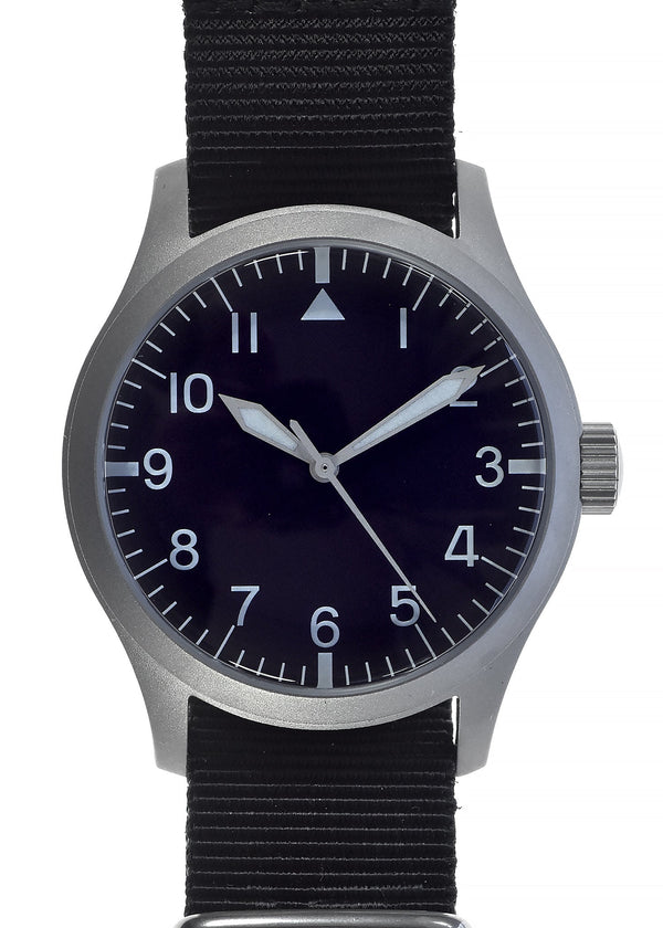 MWC 100m Water Resistant Retro Pattern General Service Watch with Hybrid Mechanical/Quartz Movement (Plain Caseback Suitable for Personalisation and Engraving)