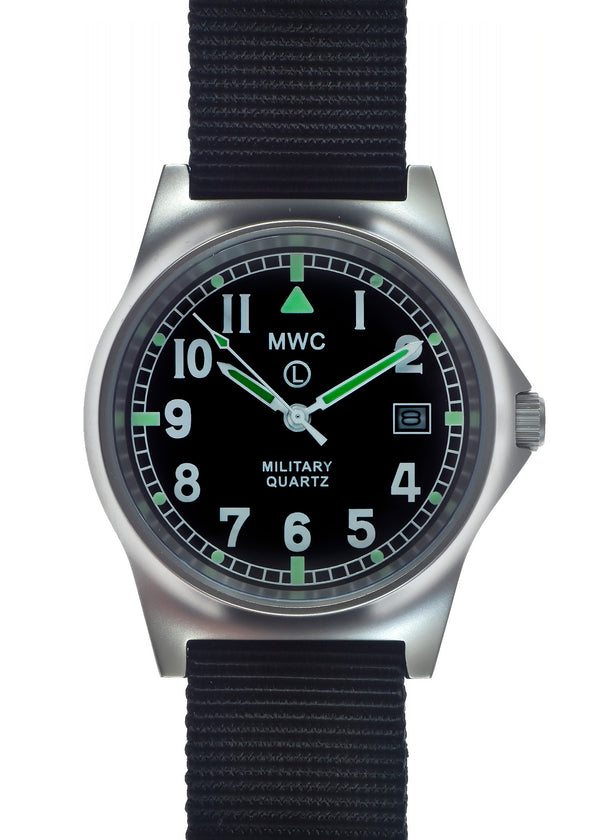MWC G10 LM Stainless Steel Military Watch (Black Strap) - Looks New but Runs Intermittently