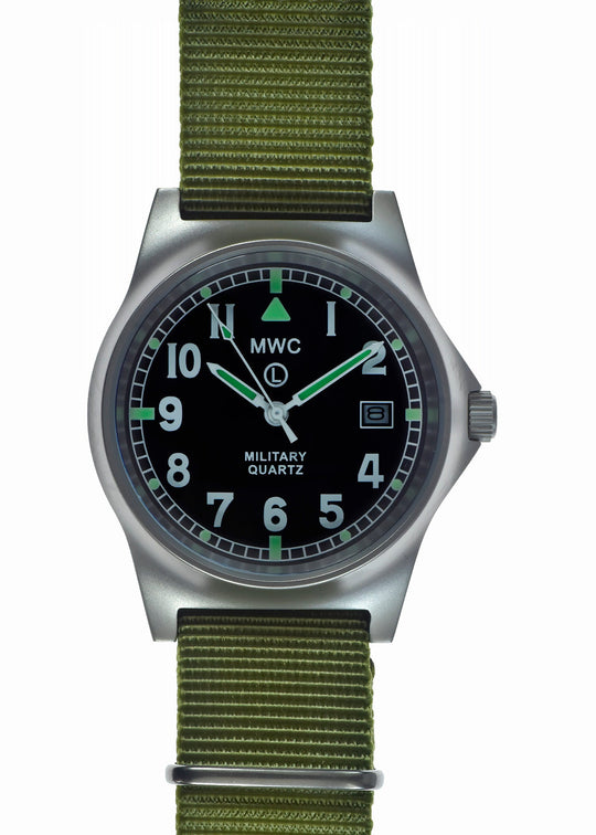 MWC G10 LM Stainless Steel Military Watch (Olive Green Strap) - Ex Display Watch from a Trade Show - Under Half Price!