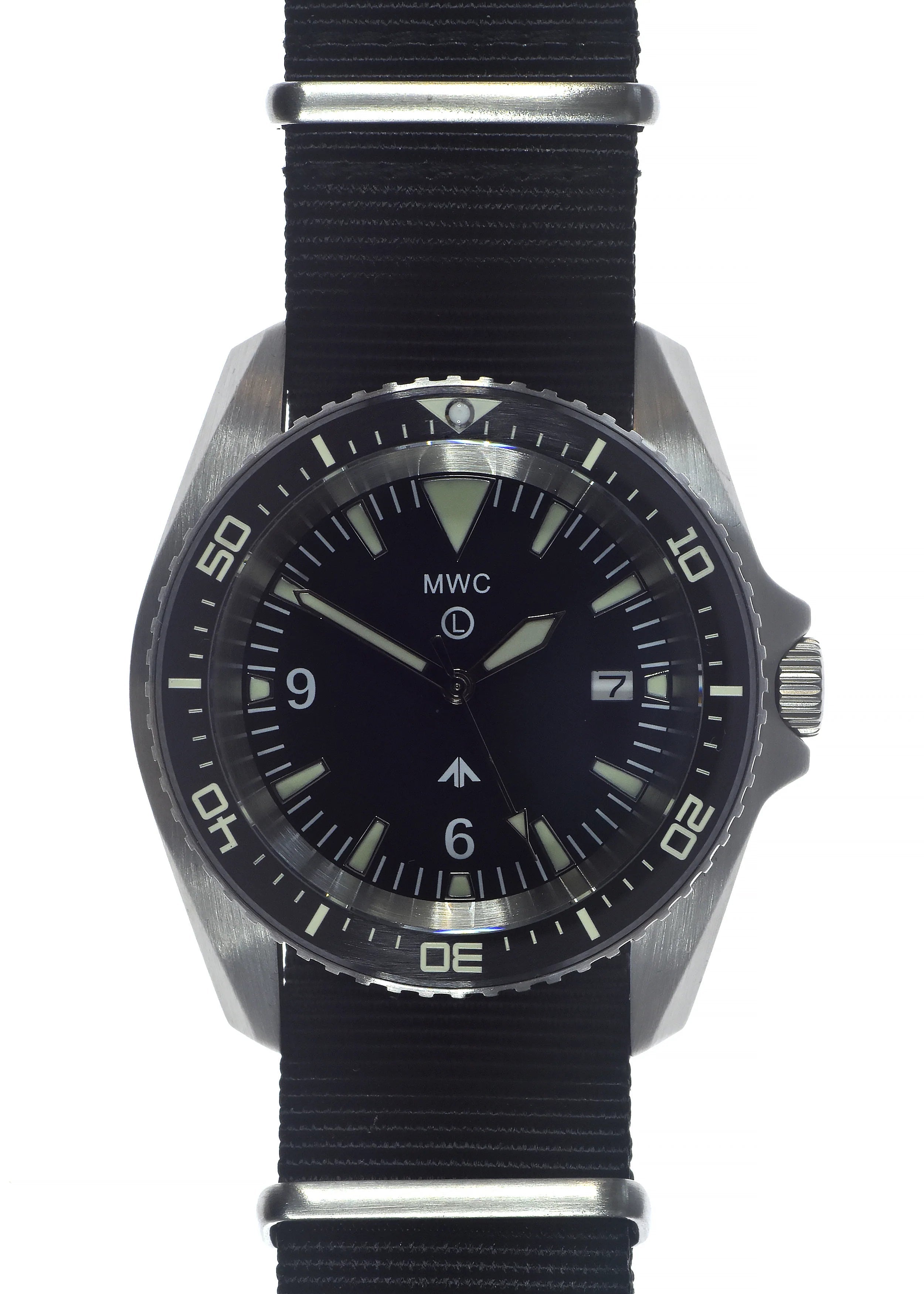 MWC Military Divers Watch in Stainless Steel Case with Sapphire Crystal, Ceramic Bezel and Solid Fixed Strap Bars (Quartz) Ex Display Watch from FEINDEF (La feria de Defensa y Seguridad de España) in Spain
