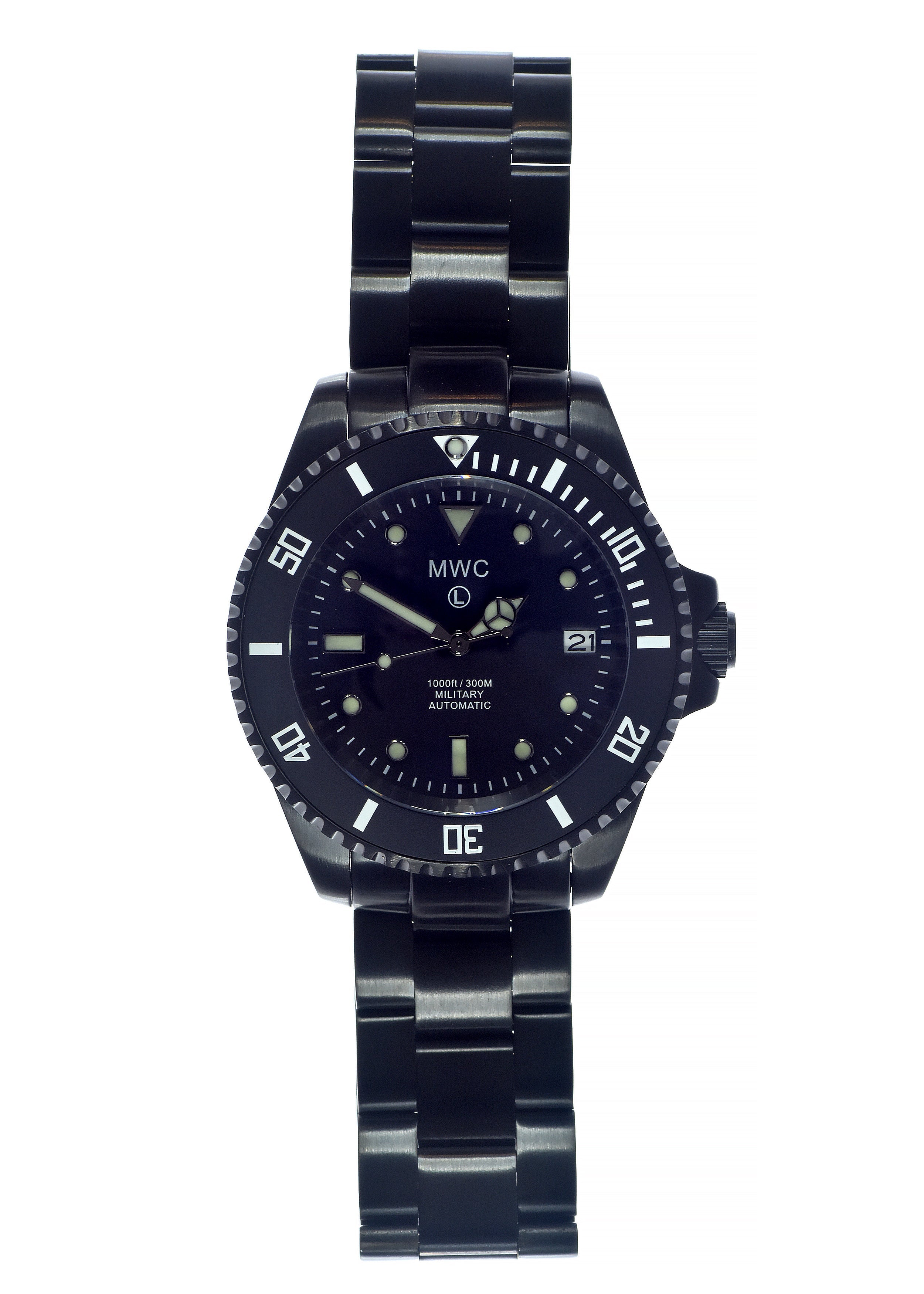 MWC 24 Jewel 300m Automatic Divers Watch with PVD Bracelet, Ceramic Bezel and Sapphire Crystal - Ex Demo / Photographic Sample