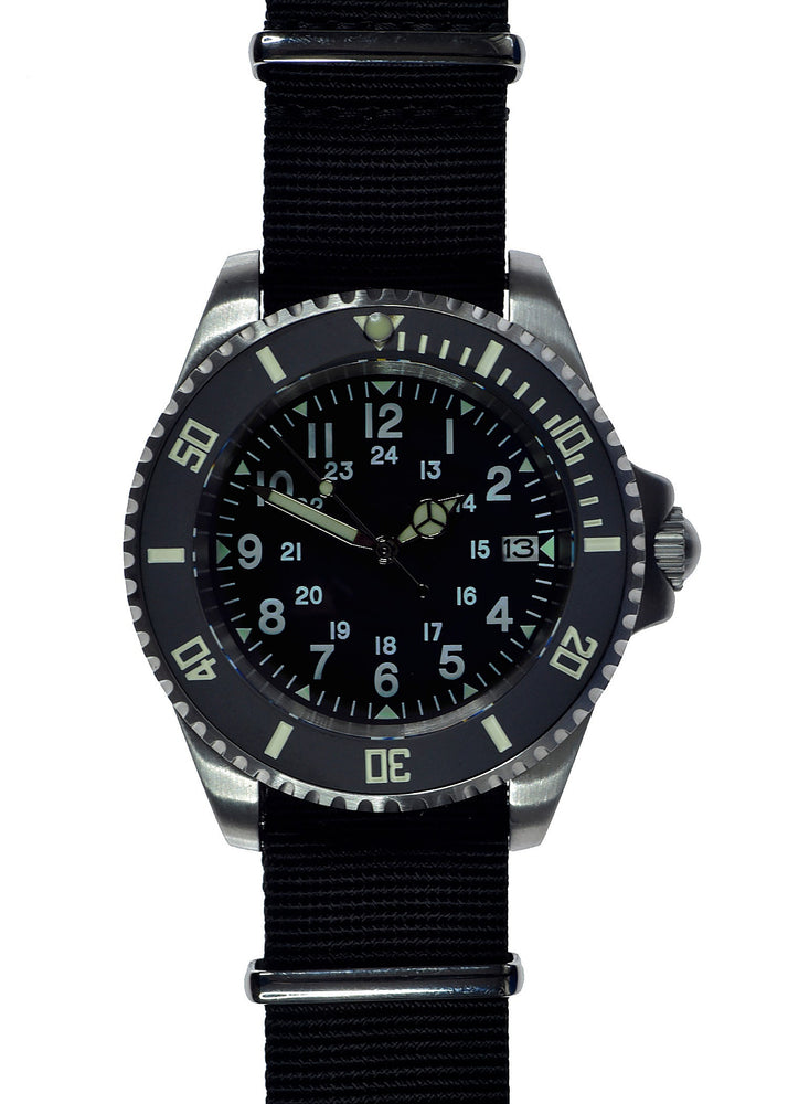 MWC 24 Jewel U.S Pattern 300m Automatic Military Divers Watch with Sapphire Crystal and Ceramic Bezel on a NATO Webbing Strap - Ex Display Watch - Location EU Office - Save 50%!