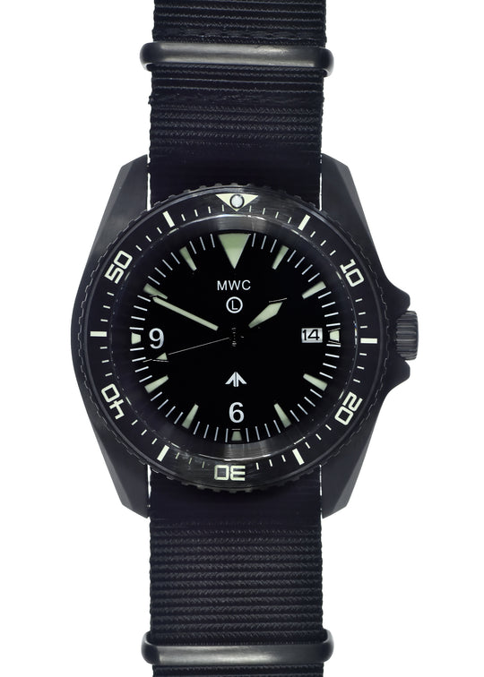 MWC Heavy Duty 300m Military Divers Watch in PVD Steel Case with Sapphire Crystal and Ceramic Bezel (Quartz)