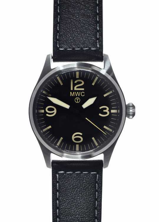 MWC Classic 40mm Stainless Steel Aviator Watch with Hybrid Movement and 100m Water Resistance