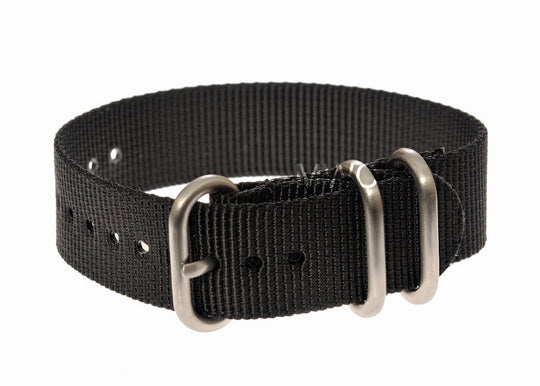 18mm Black Zulu Pattern Nylon Military Watch Strap