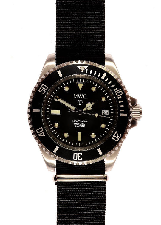 MWC 300m / 1000ft Stainless Steel Quartz Military Divers Watch (Branded) - Brand New Watch but Not Running