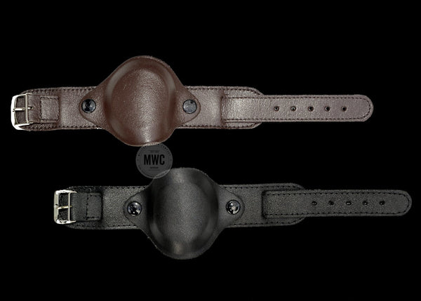 20mm Brown 1950s Pattern Leather Military Watch Strap with Protective Face Cover - SAVE 70% SURPLUS STOCK REDUCED TO CLEAR