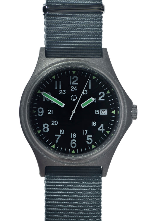 G10 100m Water resistant Military Watch with 12/24 hour dial in Stainless Steel Case with Screw Crown (Unbranded)