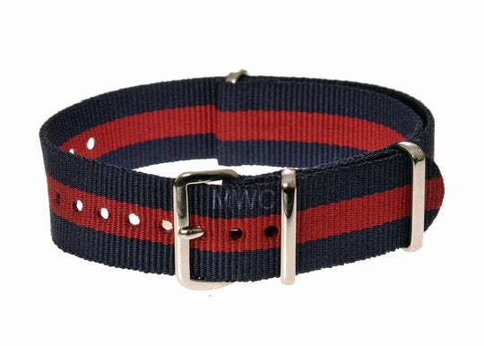 18mm Red and Navy NATO Military Watch Strap