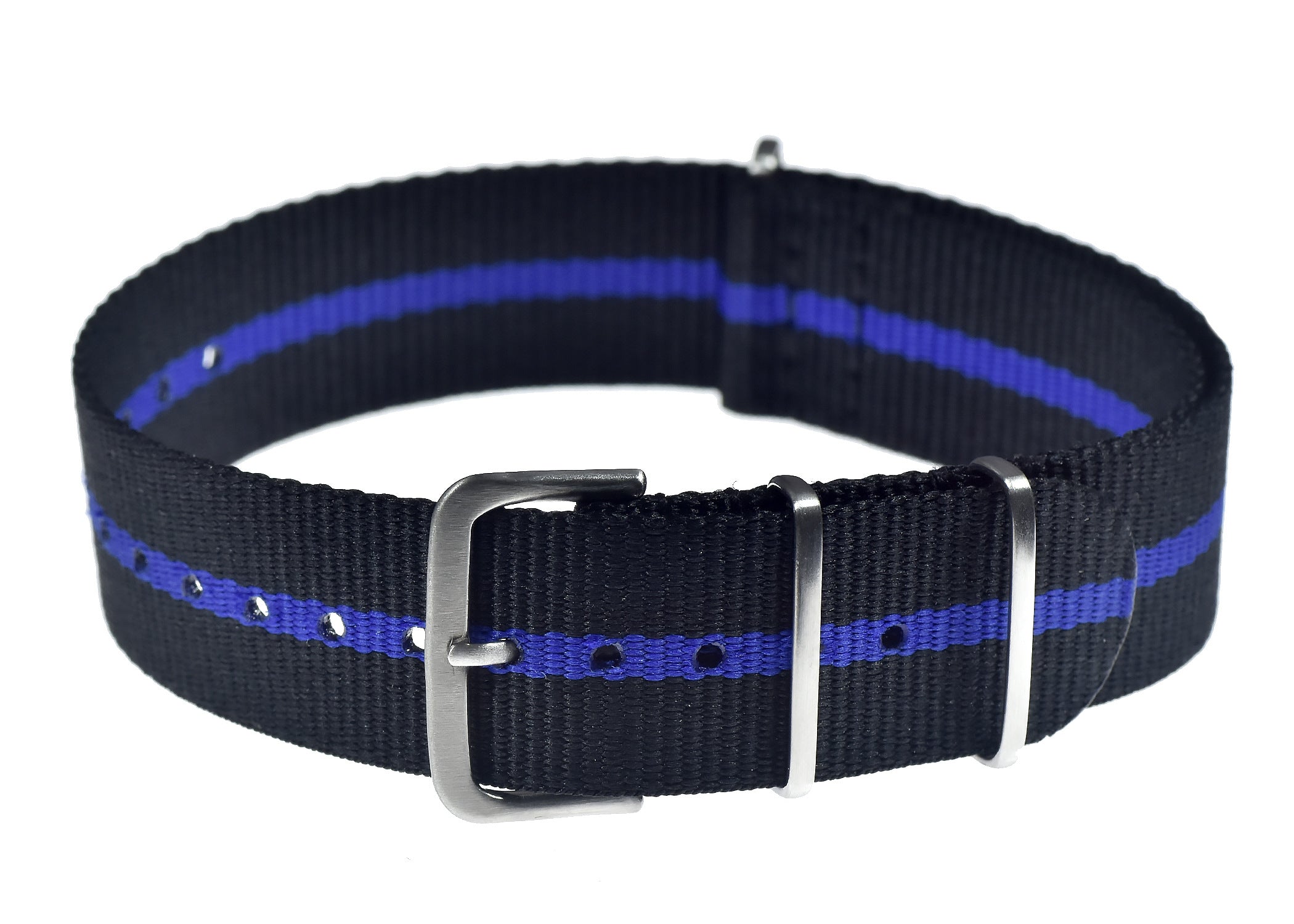 18mm "Thin Blue Line" Police Pattern Ballistic Nylon Webbing Strap