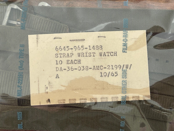 Original 1965 Vietnam War 16mm Nylon Webbing Watch Strap - Very Rare in Unused/Unissued Condition