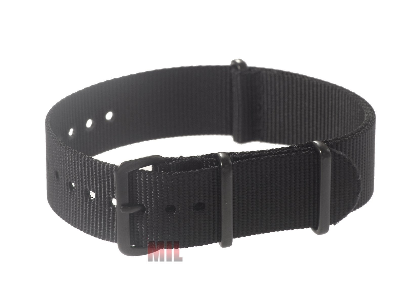 Black PVD Ballistic Nylon NATO Military Watch Strap