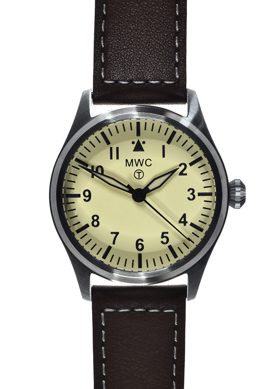 MWC Classic 40mm Stainless Steel Aviator Watch with Hybrid Movement and 100m Water Resistance