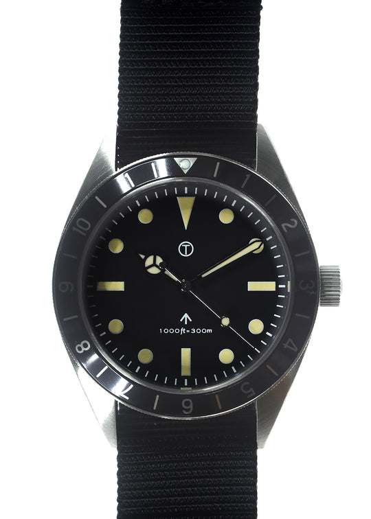 MWC Classic 1960s Pattern Divers Watch with Retro Luminous Paint and a Hybrid Mechanical/Quartz Movement