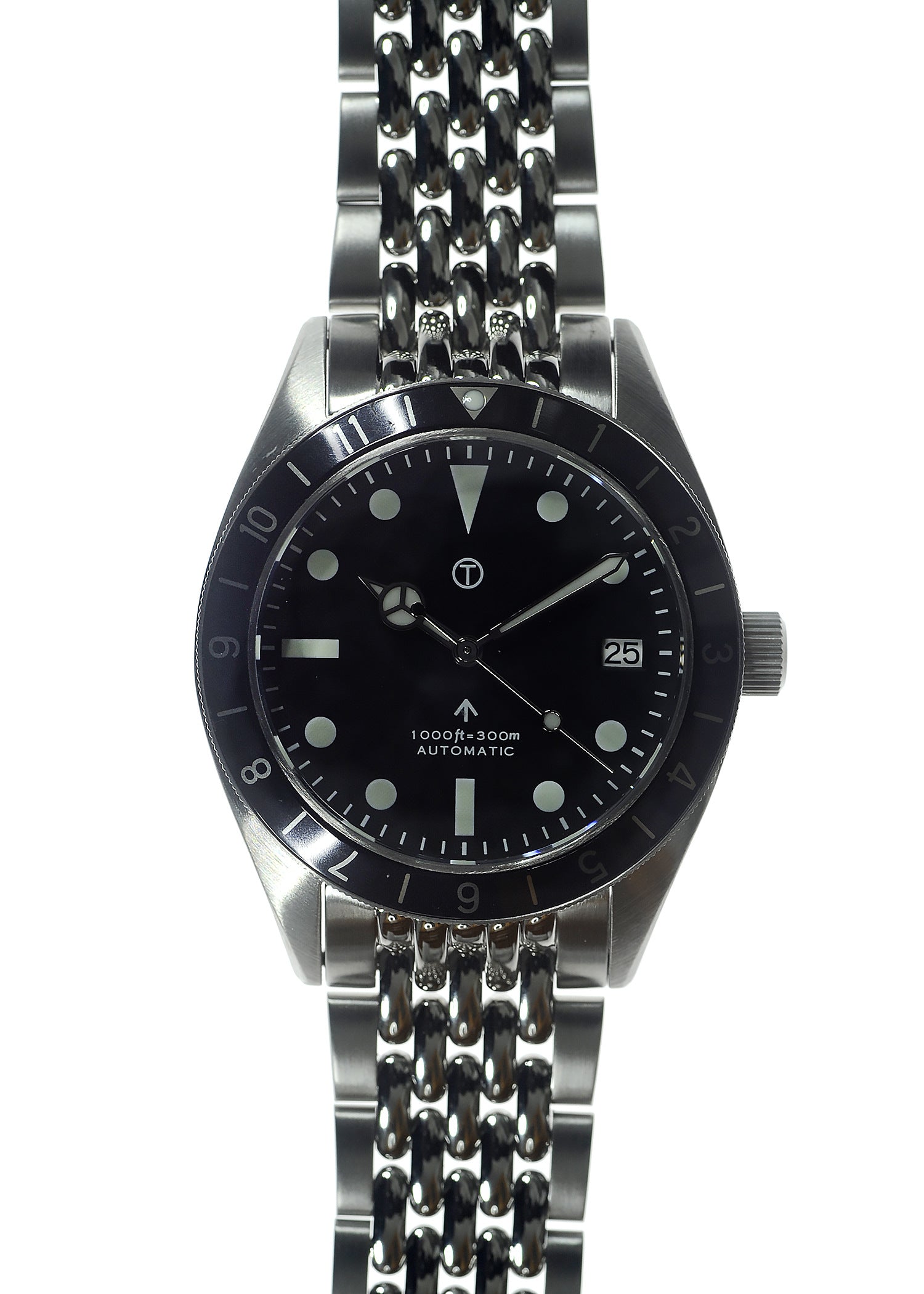 MWC Classic 1960s Pattern Dual Time Zone Automatic Divers Watch with Sapphire Crystal on Matching Bracelet - Brand New Ex Display Watch from the 2025 Nürnberg IWA Show