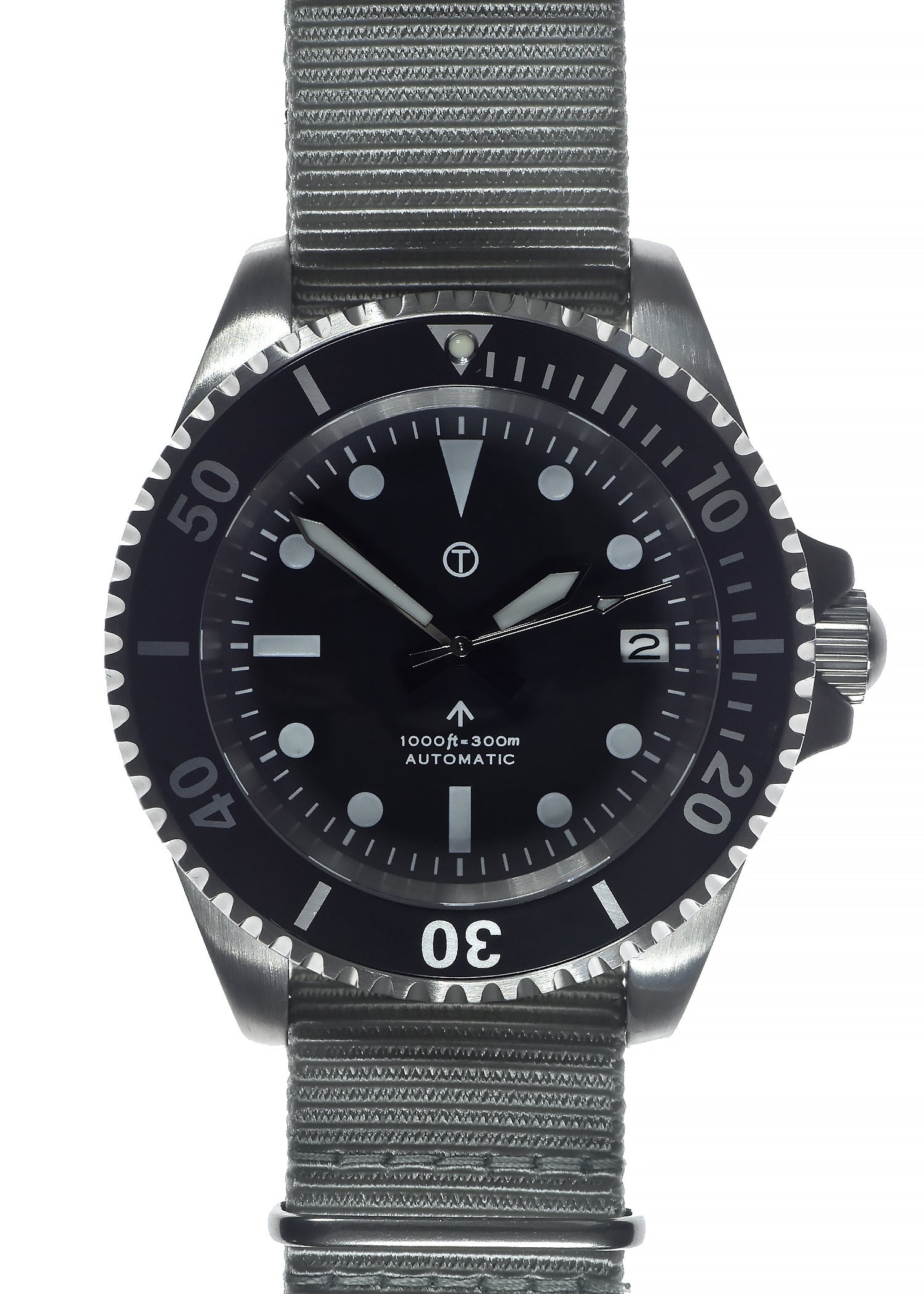 MWC 24 Jewel 1982 Pattern 300m Automatic Military Divers Watch with Sapphire Crystal on a NATO Webbing Strap - Ex Display Watch from the FEINDEF Military Fair