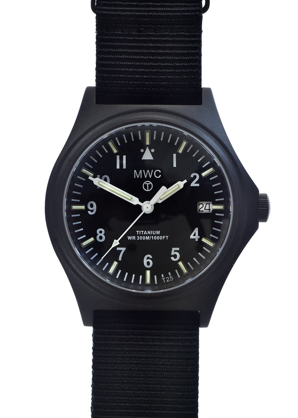 Black PVD Titanium G10 Military Watch with 300m Water Resistance, Sapphire Crystal, 10 Year Battery Life and GTLS Tritium Illumination - Ex Display Watch from the 2025 Shot Show - Reduced to Half Price to Clear - Location EU