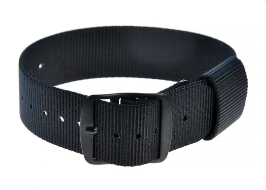 20mm US Pattern Black Military Watch Strap with Black PVD Buckles