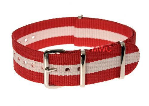 20mm "Red and White" NATO Military Watch Strap